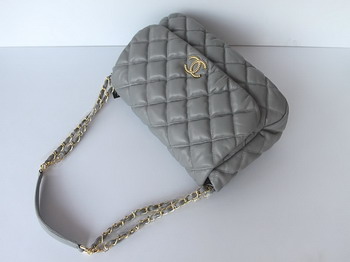 7A Discount Chanel Cambon Quilted Lambskin Hobo Bag 46956 Grey - Click Image to Close
